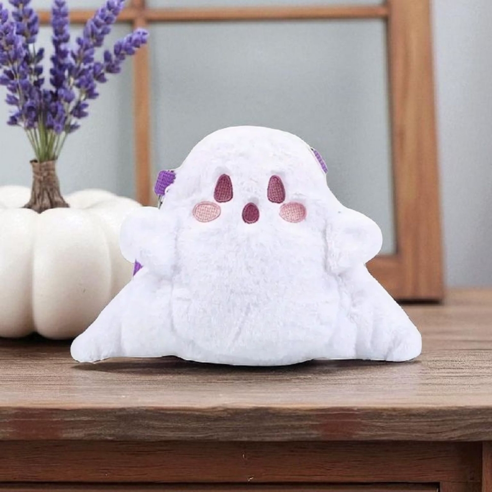 White Ghost Plush Backpack Or Crossbody